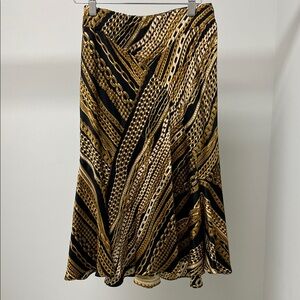Roberto Cavalli Silk Chain Print A-Line Skirt